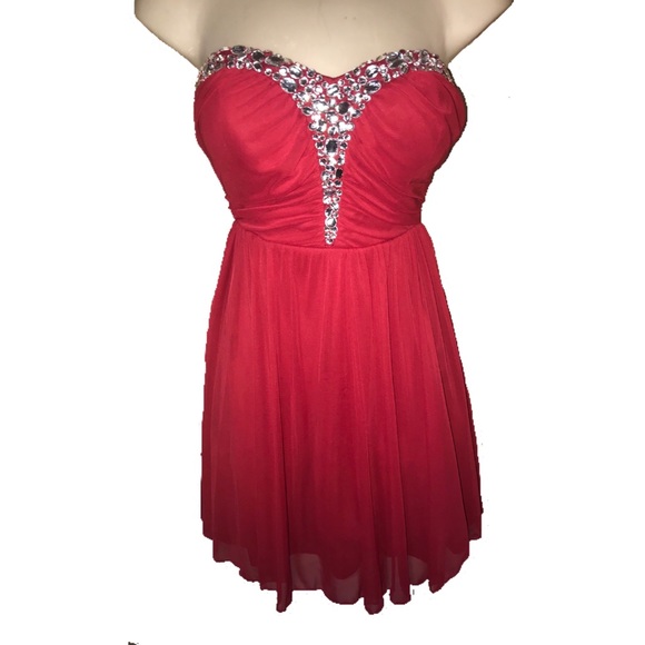 Cherry Red Sleeveless Cocktail Dress - Picture 1 of 2